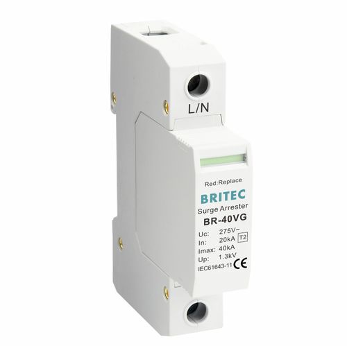 タイプ2避雷器 - BR-40VG 1P series - Britec Electric Co., Ltd - クラス II / 遠隔操作信号 / 差し込み式