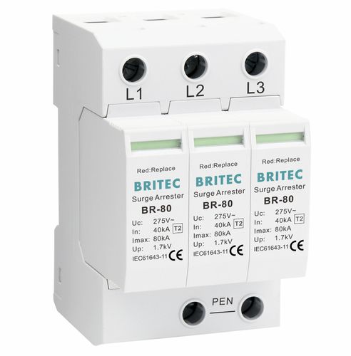 AC避雷器 - BR-80 3P series - Britec Electric Co., Ltd - タイプ2 / クラス II / 電気設備用