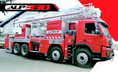 トラックへの取り付け可能消火活動プラットホーム - ALP 330 E - Cela - 伸縮自在 / 振りアーム付き / 消防士用