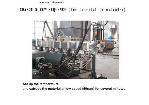 CHANGE SCREW SEQUENCE (for co-rotation extruder)