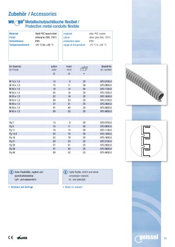 wege® Protective metal conduits flexible data sheet