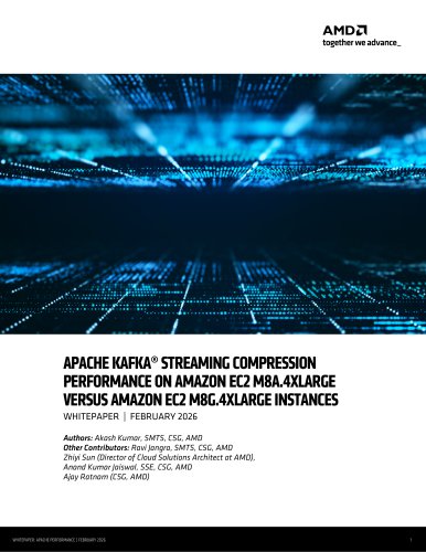 APACHE KAFKA&reg; STREAMING COMPRESSION PERFORMANCE ON AMAZON EC2 M8A.4XLARGE VERSUS AMAZON EC2 M8G.4XLARGE INSTANCES