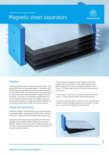 Magnetic sheet separators