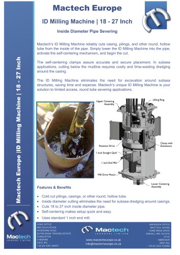 I.D. MILLING MACHINE ID 18&Prime; to 27&Prime;
