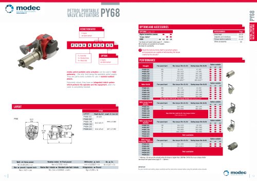 Gas portable valve actuator PY68