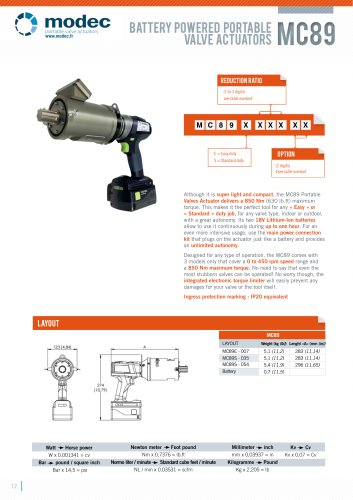 Portable valve actuator MC89