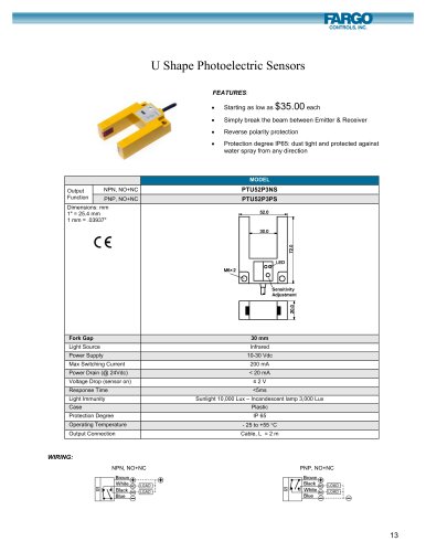 U Shape Photoelectric Sensors