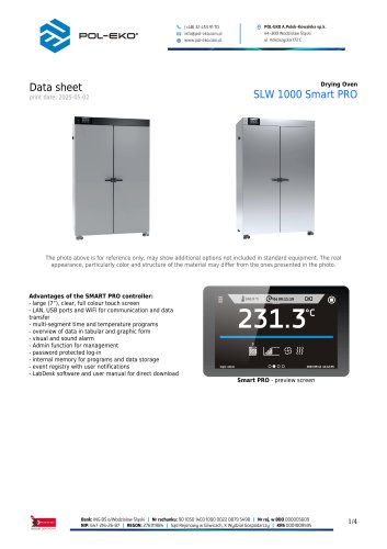 Drying Oven SLW 1000 Smart PRO