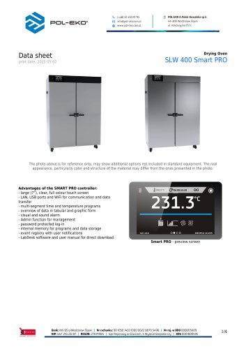 Drying Oven SLW 400 Smart PRO