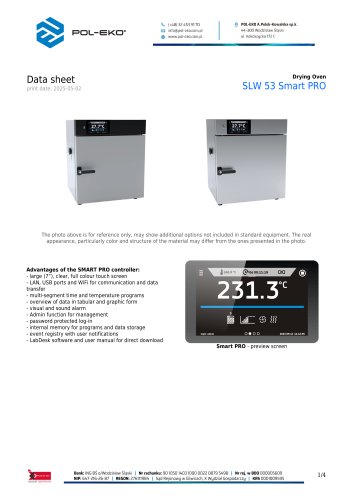 Drying Oven SLW 53 Smart PRO