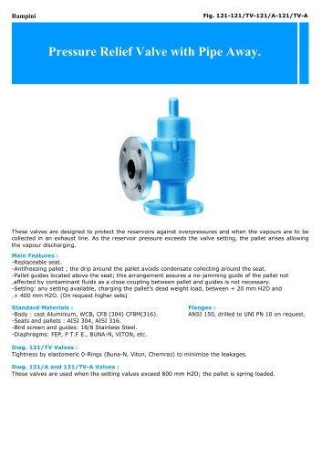 Pressure Relief Valve with Pipe Away.