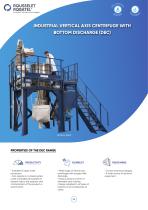 Industrial vertical axis centrifuge with bottom discharge DEC-1
