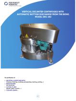 Vertical decanter centrifuges with automatic bottom discharge from the bowl model DRC-BO-1