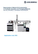 Determination of Mineral Oil Contamination in Foodstuff, Cosmetics and Packaging Materials with the CHRONECT Workstation MOSH/MOAH-1