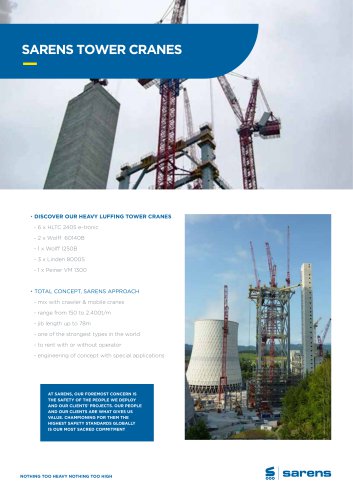 SARENS TOWER CRANES 2021