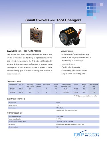 Swivel Tool Changers, up to 20 kg