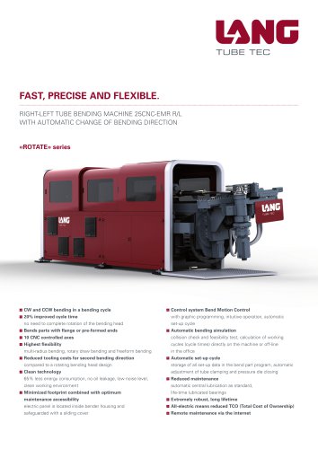 RIGHT-LEFT tube Bending machine 25CNC-EMR R/L WITH AUTOMATIC CHANGE OF BENDING DIRECTION