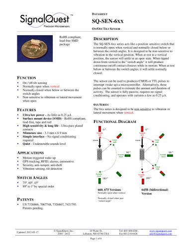 SQ-SEN-6xx Tilt Sensor