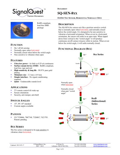 SQ-SEN-8xx Tilt Sensor