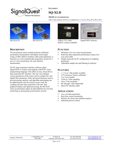 SQ-XLD MEMS Accelerometer