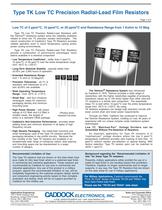 Type TK Low TC Precision Radial-Lead Film Resistors (pdf 172K) - 1