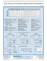 Type TK Low TC Precision Radial-Lead Film Resistors (pdf 172K) - 2