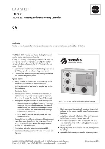 TROVIS 5575 Heating and District Heating Controller