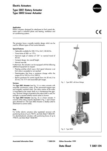 Type 5801 Rotary Actuator Type 5802 Linear Actuator