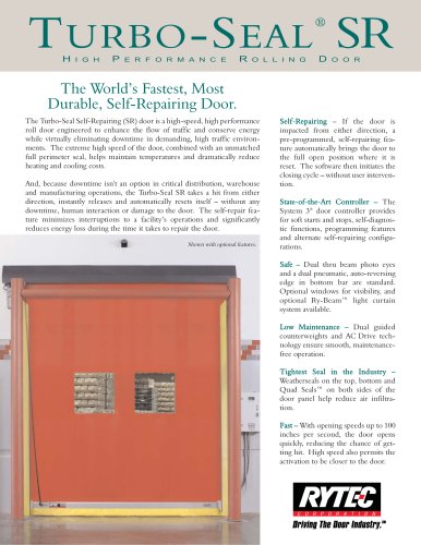 Turbo-Seal SR : Worlds fastest, most durable, self-repairing door - Rytec  Corporation - PDF Catalogs, Technical Documentation