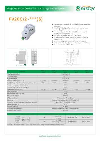 FATECH surge protector FV20C/2-385 for power low-voltage system