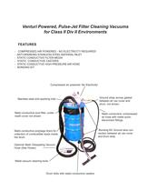 Venturi Powered, Pulse-Jet Filter Cleaning Vacuums for Class II Div II Environments Model 40008, 40012, and 40013 - 3