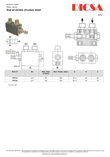 End of stroke (trucks) steel