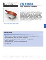 Catalog page: Pressure Switches - PR Series-1