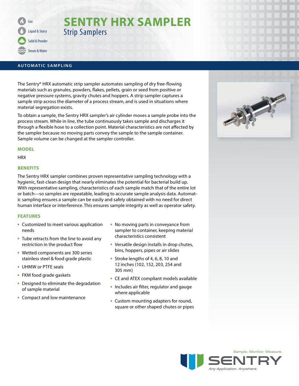 Sentry Hrx Automatic Strip Sampler Equipment Pdf Sentry Hrx Automatic Strip Sampler 1 2 Pages