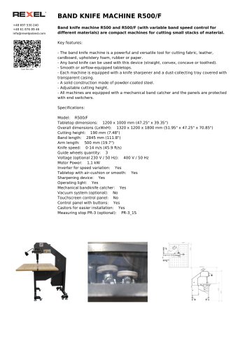 BAND KNIFE MACHINE R500/F