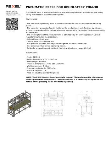 PNEUMATIC GANTRY PRESS FOR UPHOLSTERY PDM-3B