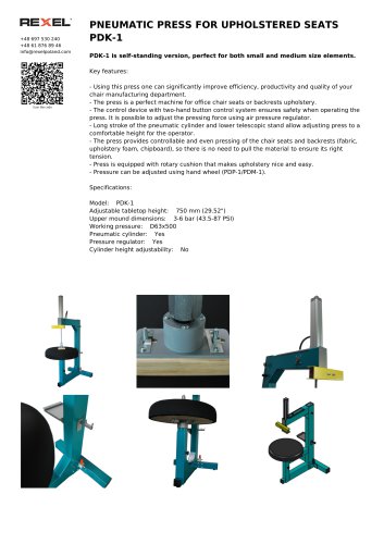 PNEUMATIC PRESS FOR UPHOLSTERED SEATS PDK-1