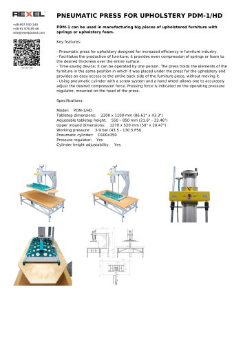 PNEUMATIC PRESS FOR UPHOLSTERY PDM-1/HD