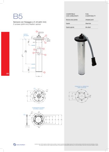 B5 5 screws (ø54 mm) fixation sensor