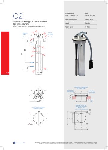 C2 Metal plate fixation sensor with fuel lines