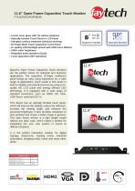 11.6" Open Frame Capacitive Touch Monitor FT116TMCAPOFHBOB