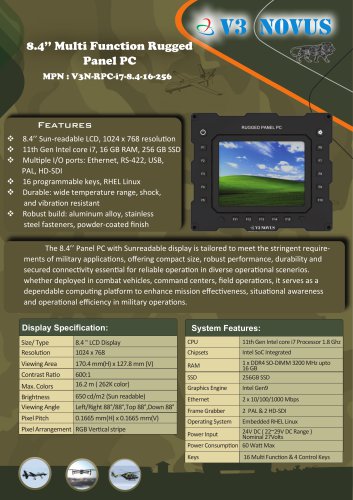 8.4&rsquo;&rsquo; Multi Function Rugged Panel PC