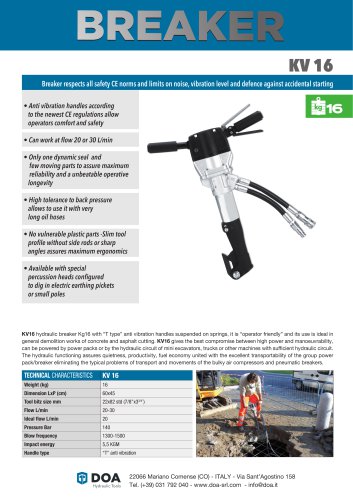 KV16 HYDRAULIC BREAKER - English