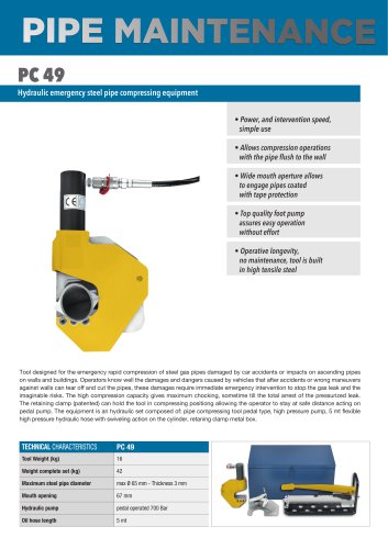 PC49 HYDRAULIC EMERGENCY STEEL PIPE COMPRESSING EQUIPMENT - English