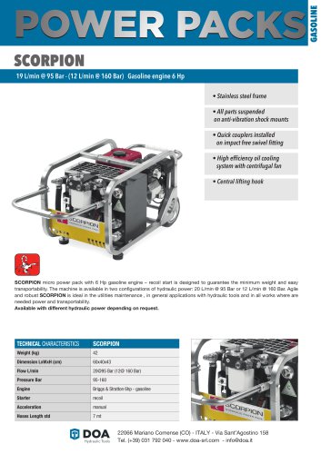 SCORPION HYDRAULIC POWER PACK - English