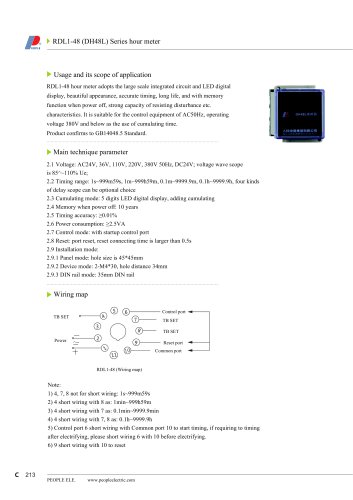 RDL1-48(DH48L) Series hour meter