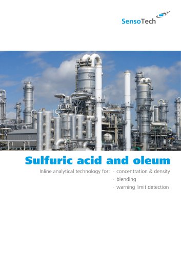 Inline analytical technology for sulfuric acid and oleum: concentration and density, blending and warning limit detection