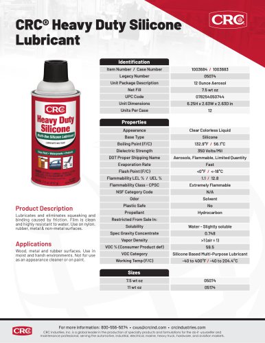 CRC® Heavy Duty Silicone Lubricant