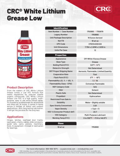 CRC® White Lithium Grease Low
