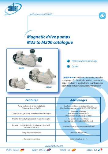 Pumps M35 &agrave; M200 